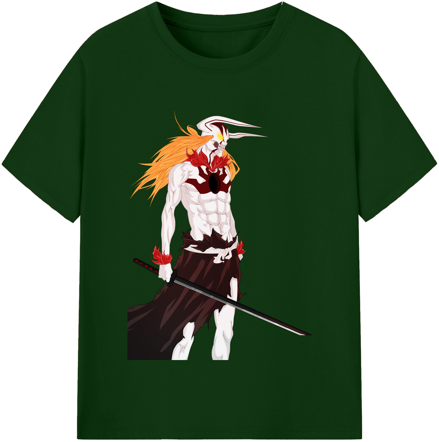 （画像用） ブリーチ 黒崎一護（くろさき いちご）BLEACH Kurosaki Ichigo 綿100％半袖Tシャツ（フロントプリント）